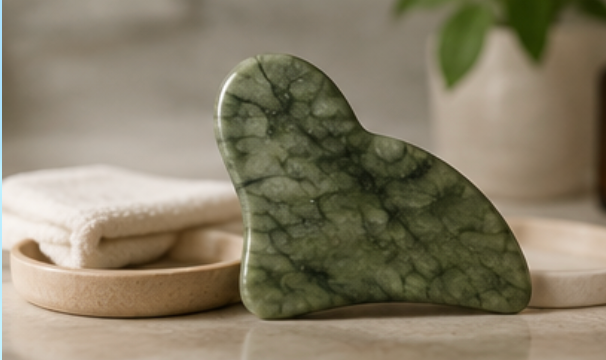 Gua Sha en Jade vert