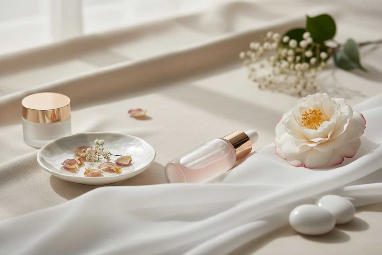 image de fond pour introduire notre catalogue de produits de beauté